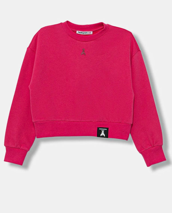 Felpa con logo piccolo glitterato