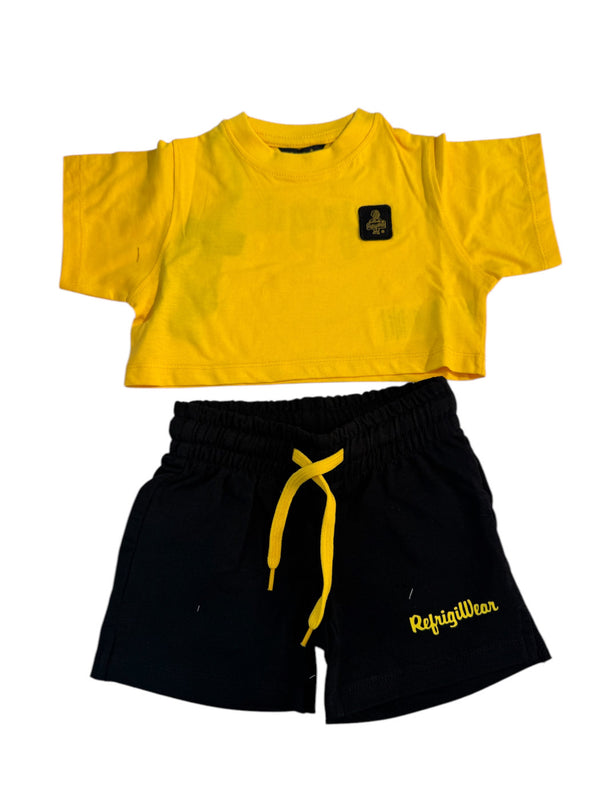 Completo pantaloncino e top con scritta