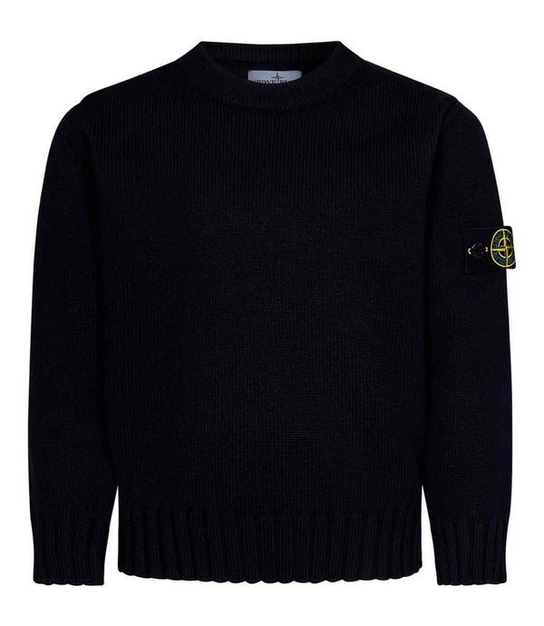 Maglia in Lana Scollatura a Girocollo con PATCH Logo