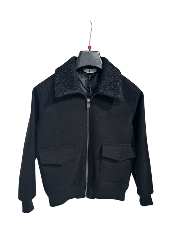 Giubbino a montone con collo a pecorella