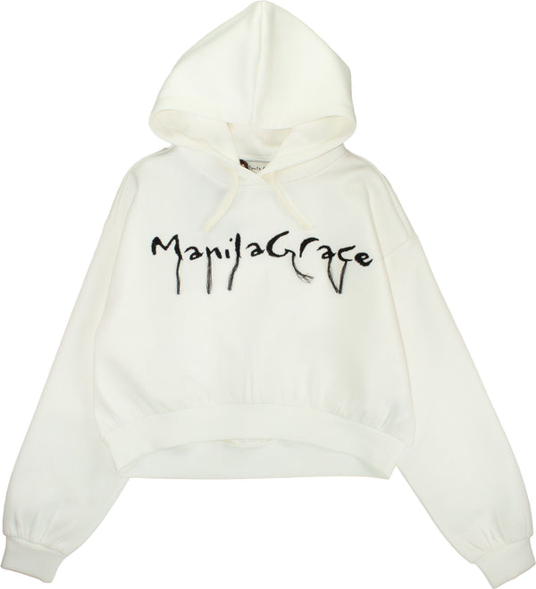 Felpa con cappuccio tinta unita con logo