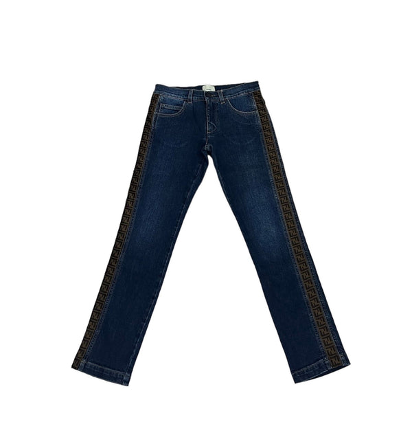 Jeans con banda logata