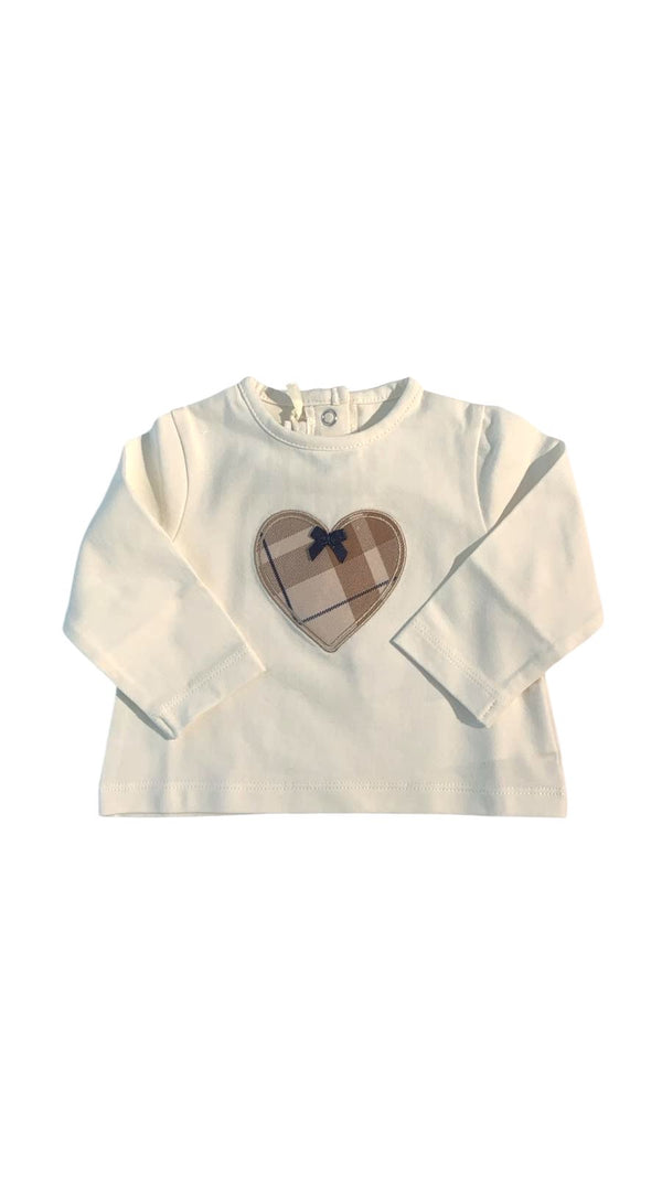 Shirt manica lunga con cuori a quadri