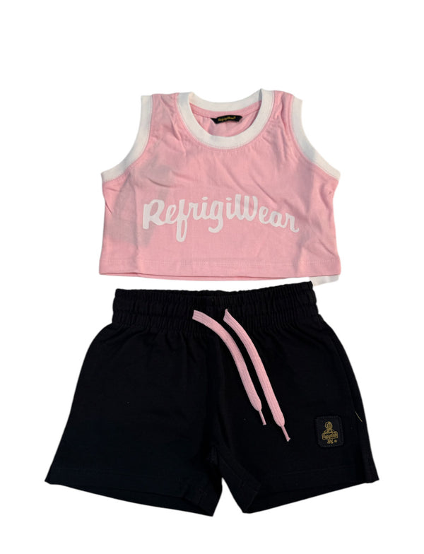 Completo pantaloncino e top con scritta