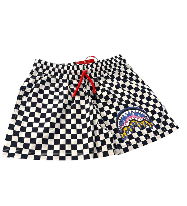 Short di cotone a quadri