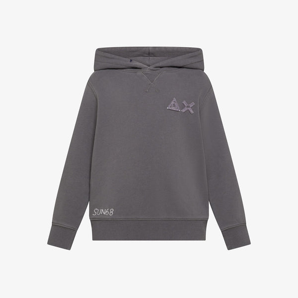 Felpa con cappuccio e logo ricamato