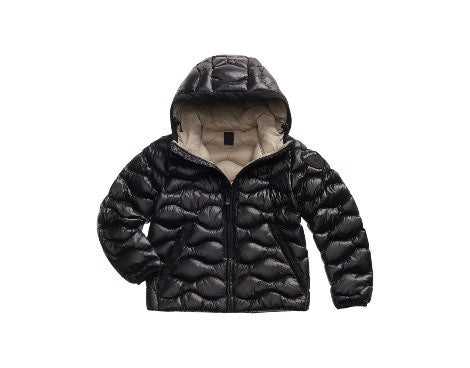 Giubbino imbottito con cappuccio modello a onde