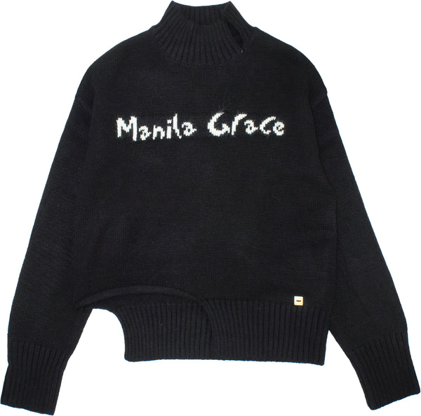 Maglione con collo e particolarità