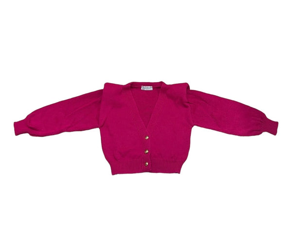 Cardigan con Spalline e Bottoni in oro