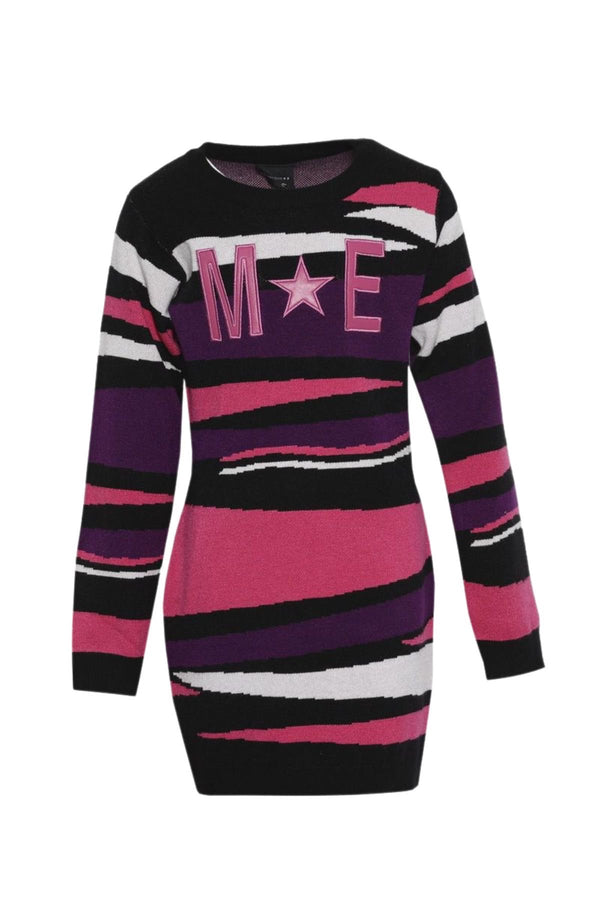 Abito in Maglia, Fantasia Multicolor con Logo Frontale