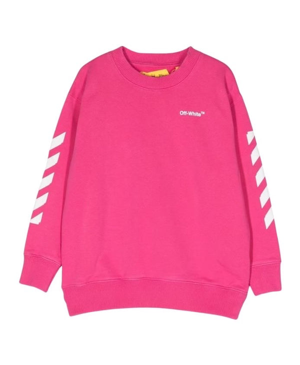 Felpa Girocollo RUBBER ARROW CREWNECK FUCHSIA WHITE