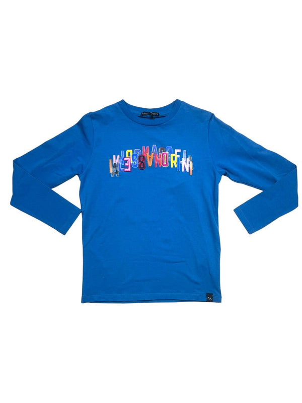 T-shirt maniche lunghe con scritta colorata