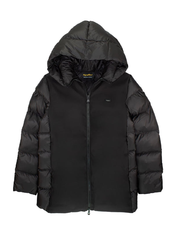 Giubbino a cappottino con zip e cappuccio