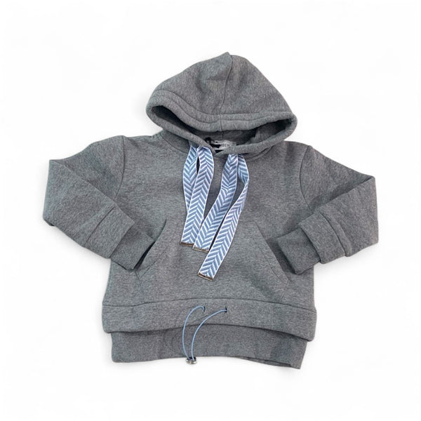 Felpa con cappuccio  con laccio bicolore