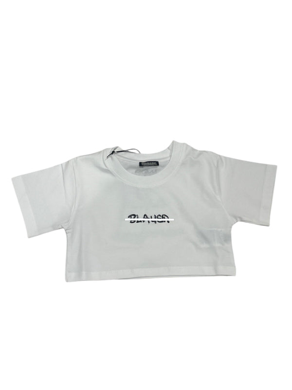 T-shirt crop con logo
