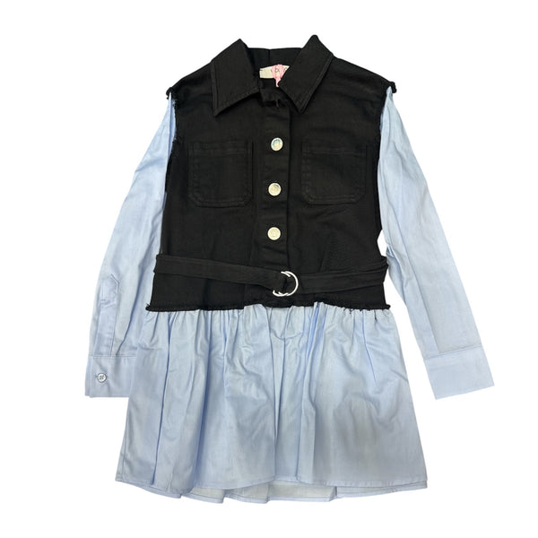 Vestito particolare a camicia con gilet