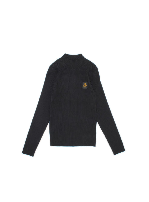 Maglioncino tinta unita  mezzo collo con logo