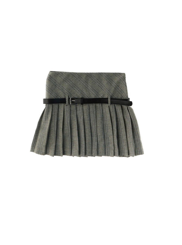 Gonna a quadretti con cintura