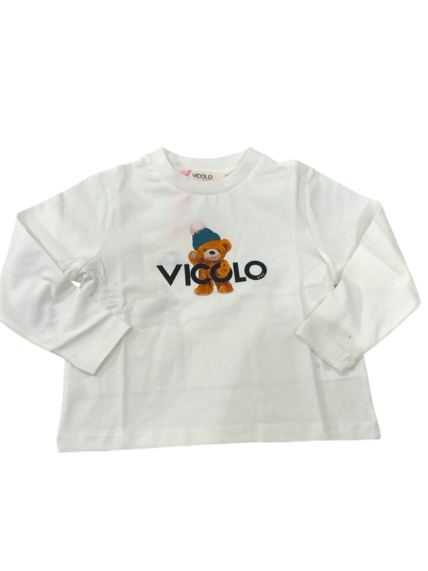 T-shirt di cotone manica lunga con disegno