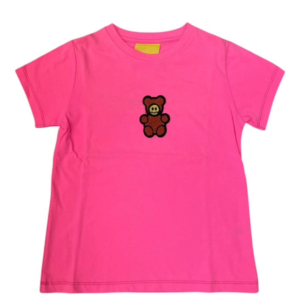 T-SHIRT TEDDY IN TINTA UNITA CON STAMPA A CONTRASTO