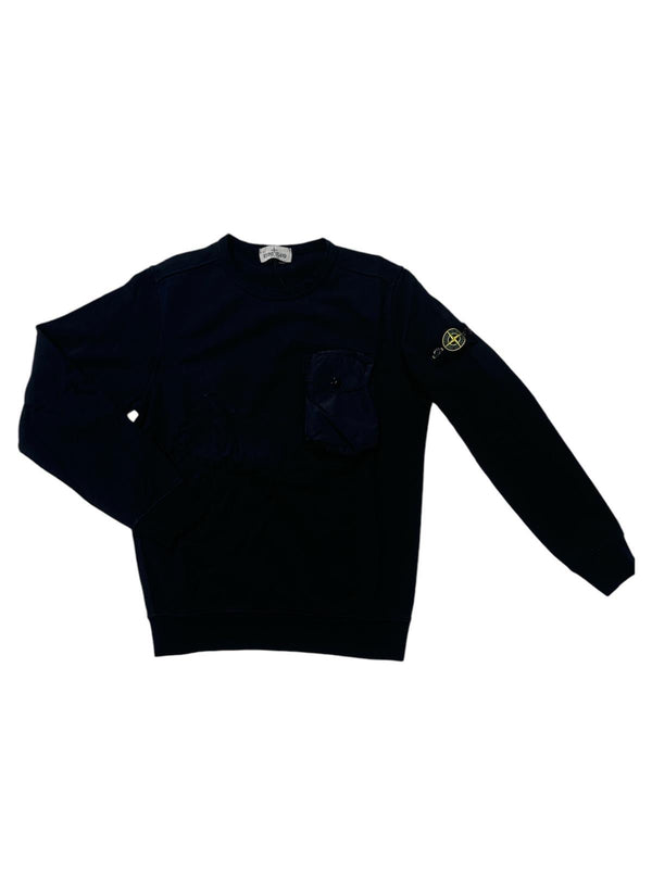 Felpa girocollo con tasca in nylon