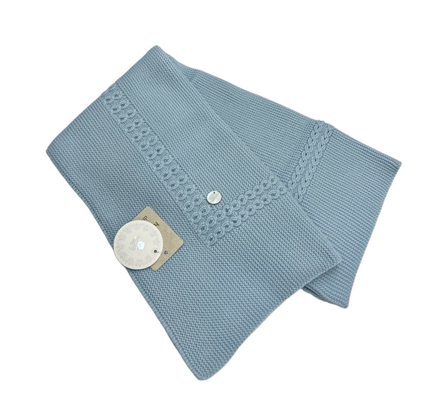 Copertina in Filo di Cotone con Traforature. Culla, Passeggino, Letto