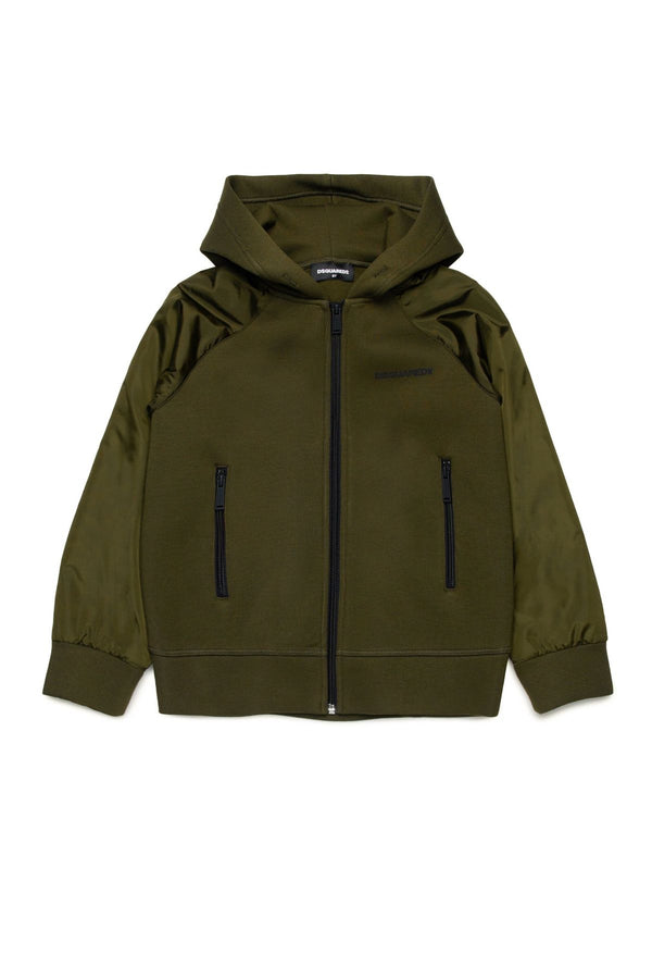 Felpa/Giubbino full zip con cappuccio