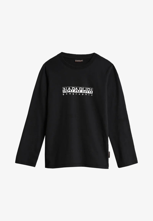 t-shirt maniche lunghe e scritta