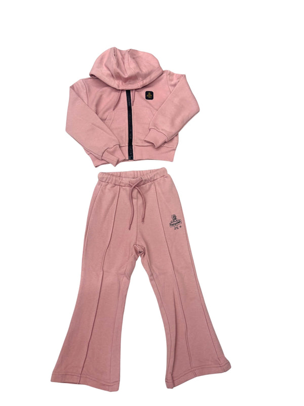 Completo tuta felpa con zip e cappuccio