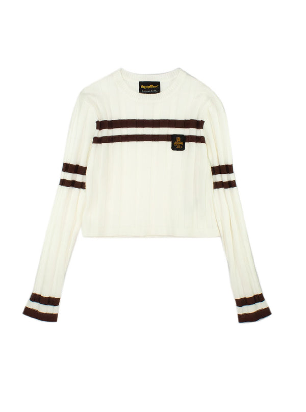 Maglia crop a costa larga