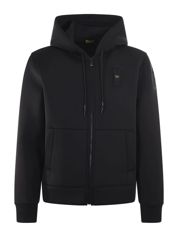 Felpa con zip e cappuccio  in neoprene