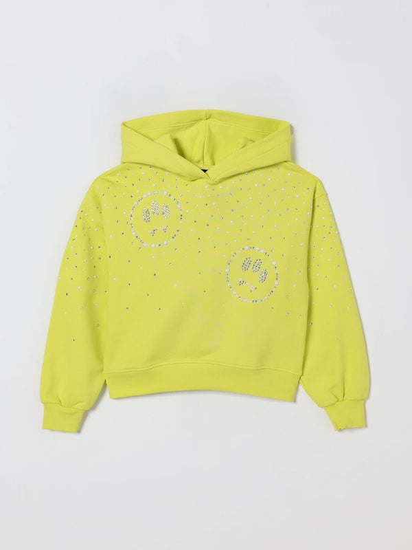 Felpa con cappuccio e brillantini