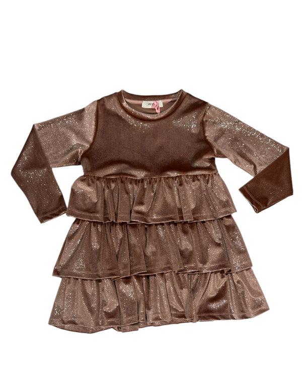 Abito con balze glitterato