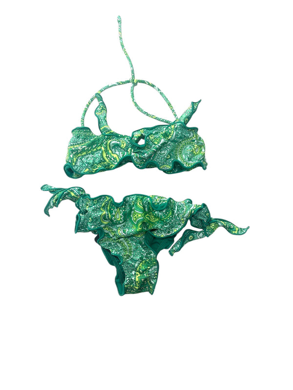 Costume a due pezzi a fascia a fantasia