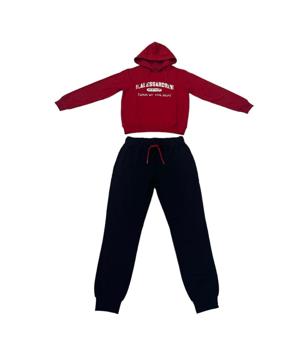 Completo Felpa con cappuccio e pantalone