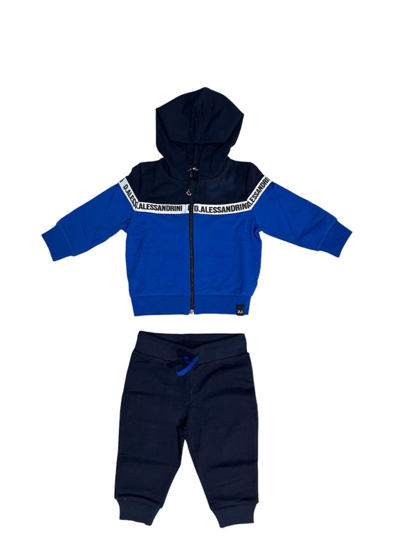 Completo felpa con zip e cappuccio e pantalone