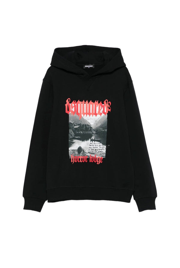 Felpa con cappuccio con stampa