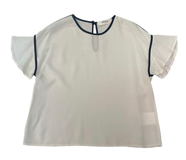 CAMICIA CON BORDI A CONTRASTO