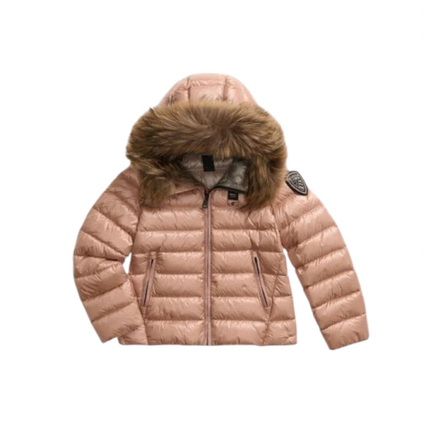 Giubbino imbottito con cappuccio decorato con pelliccia staccabile