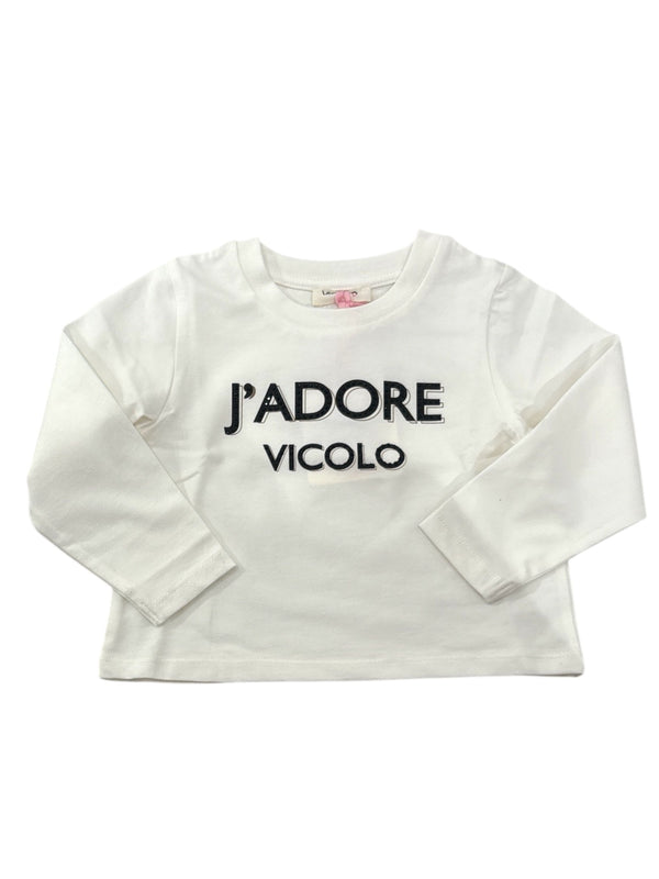 T-shirt di cotone manica lunga con scritta