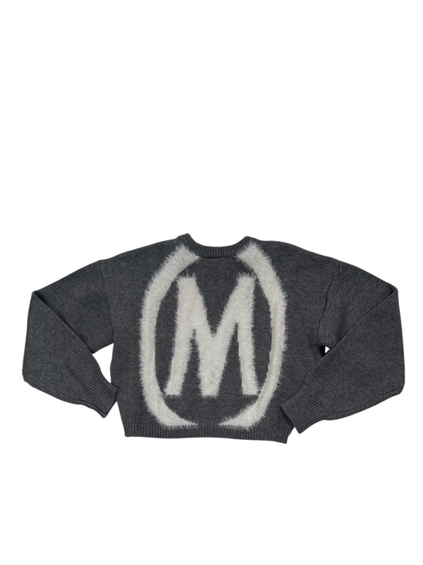 Maglione crop con logo grande