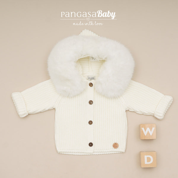 Cappottino con bottoni e pelliccia staccabile