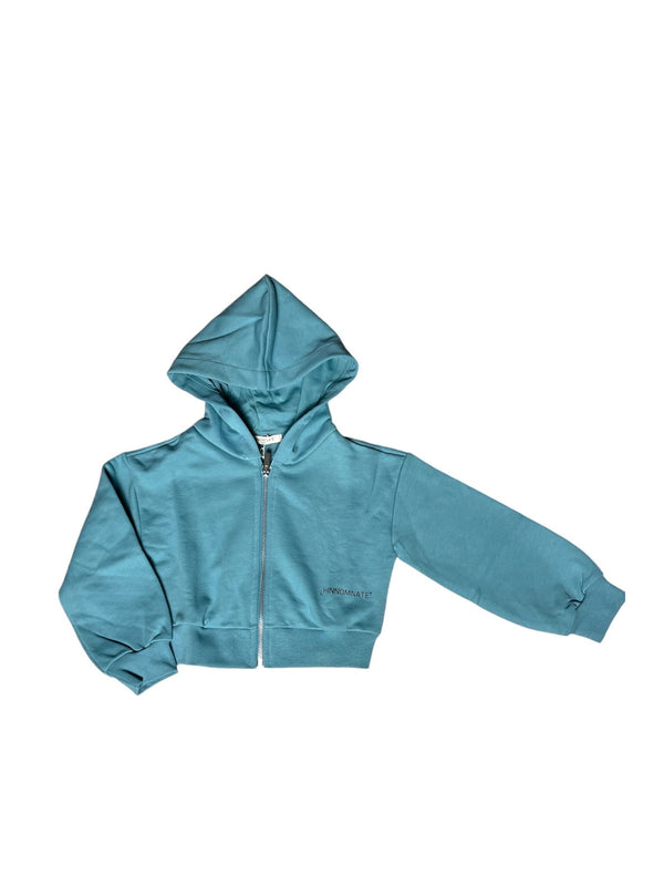 FELPA CROPPED CON CAPPUCCIO E ZIP