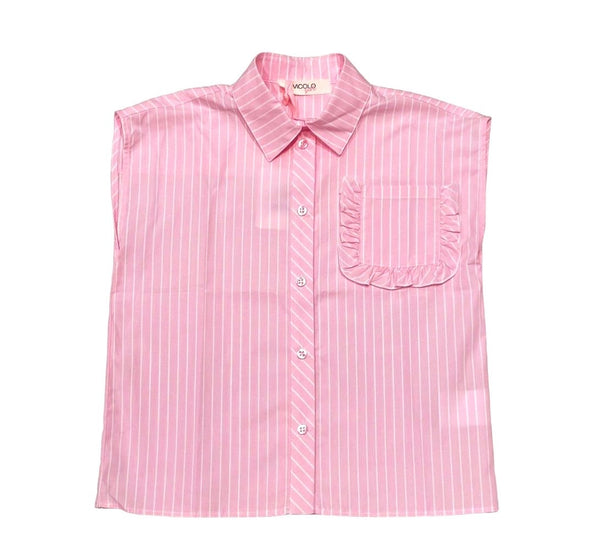 CAMICIA A RIGHE CON TASCHINO