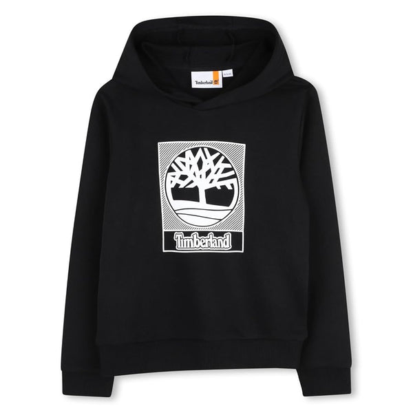 Felpa con cappuccio e logo centrale