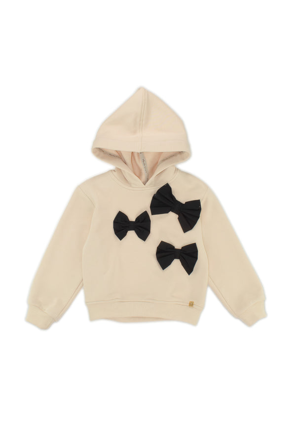 Felpa fiocchi e cappuccio