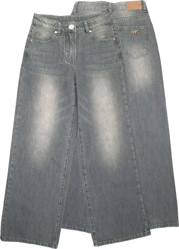 Jeans lavaggio chiaro a palazzo