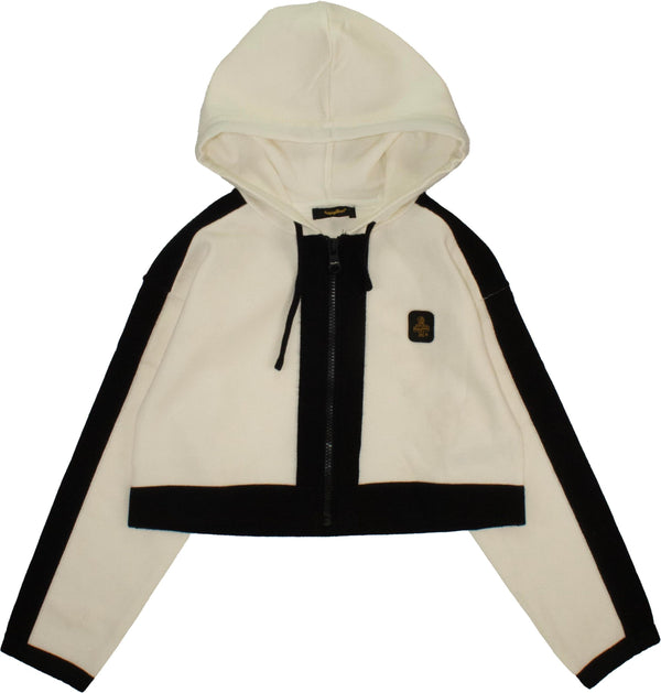 Giacca in lana  con zip e cappuccio