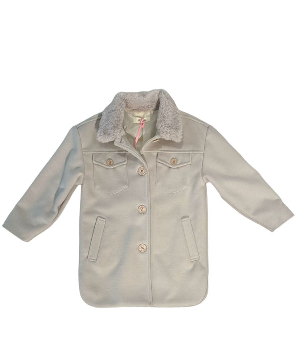 Cappotto doppie tasche e collo in pelliccia