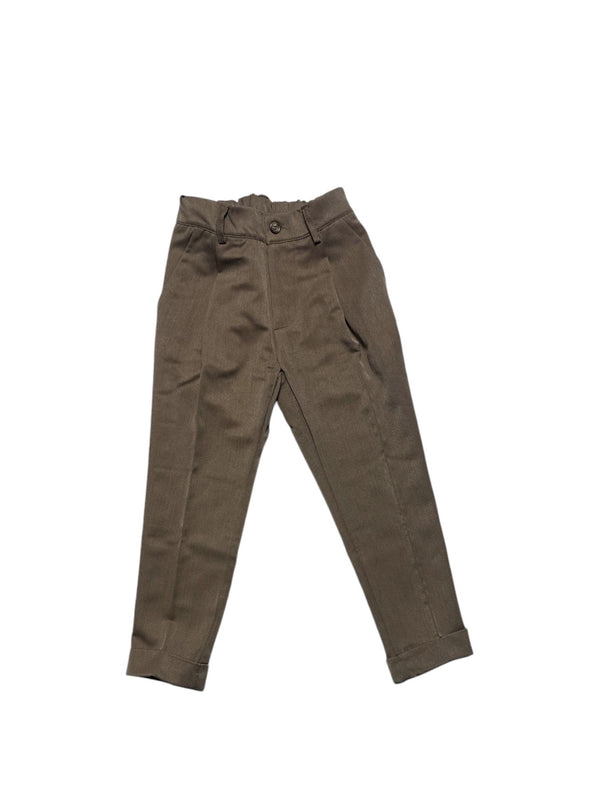 Pantalone con Elastico in Vita, Apertura a Zip e Bottone